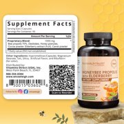 Rawleigh Honeybee Propolis Caps with Elderberry for Immunity & Allergy Support, 180 Count