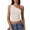 BD32_White, variant on Lumtrix Womens One Shoulder Top Summer Going Out Pleated Crop Tank Tops Y2K Fashion Cami Cute Slim Fit Shirt Hot Pink XL