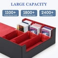 thumbnail image 4 of TERRALYX Card Deck Case for Trading Cards 1800+, Trading Card Storage Box with 8 Dividers and 3 Stoppers, Leather Magnetic Closure Deck Box Fit for YuGiOh, MTG and Sport Cards（Red）, 4 of 6