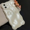 thumbnail image 4 of for iPhone 11 Case 6.1 Inch Cute Wave Pattern Aesthetic Phone Case 3D Curly Wavy Shape Plating Glitter Bling for Women Girls Soft Bumper Silicone Shockproof Case, Pearl White, 4 of 12