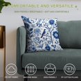 thumbnail image 4 of Blue Pioneer Flower And Bird Pillow Covers,Blue Pioneer Flower And Bird Throw Pillow Covers 24"×24" ,Living Room Sofa Couch Pillow Covers,Decorative Pillow Covers, 4 of 7