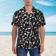 thumbnail image 2 of Fotbe Black White Leaves Camisa Hawaiana para Hombre Unisex – Camisa Casual de Verano con Botones de Manga Corta de Algodón y Lino,XX-Large, 2 of 7