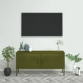 thumbnail image 1 of vidaXL Meuble TV - Vert Olive - 105x35x50 cm - Acier, 1 of 5