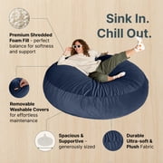 Jaxx 6-Foot Giant Bean Bag Chair, Convertible 2-in-1 Chair & Bed for Adults, Microsuede Chocolate