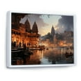 thumbnail image 2 of Designart "Ghats Of Indian Art Beige and Grey" Indian Floater Framed Canvas Art Print, 2 of 7