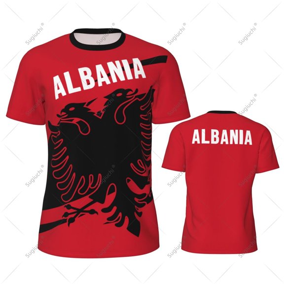 Albania Flag Men Sports T-shirt Women Tees jersey for Soccer Football Running Bike Tennis Fitness Fans