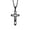 black no chain, variant on Unisex Stainless Steel Personality Hip Hop Creative Cutout Openwork Cross Pendant Amulet Crucifix Necklace Simple Jewelry Black Free Chain