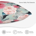 thumbnail image 5 of Bingfone Roses and Butterflies Linen Throw Pillow Covers Cushion Case Pocket Button Vintage Farmhouse Pillowcase-16"x16", 5 of 9