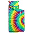thumbnail image 2 of Red and Green Tie Dye Pattern Teens Toddler Nap Mat with Pillow, Sleeping Mat Bag for Preschool Daycare 60"x20", 2 of 6