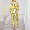 thumbnail image 6 of Goofa Lilies Flowers Printed Women’s 2 Piece Pajama Set Super,Pajamas Women's Long Sleeve Sleepwear Soft Button Down Loungewear Pjs Lounge Set Nightwear-Large, 6 of 9