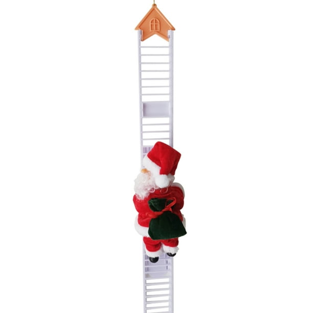 electric plush ladder climbing santa