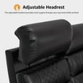 thumbnail image 5 of MCombo 77.6" 3 Seats Power Reclining Sofa, Home Theater Seating with LED Light & Armrest Storage, Faux Leather, Black, 5 of 9