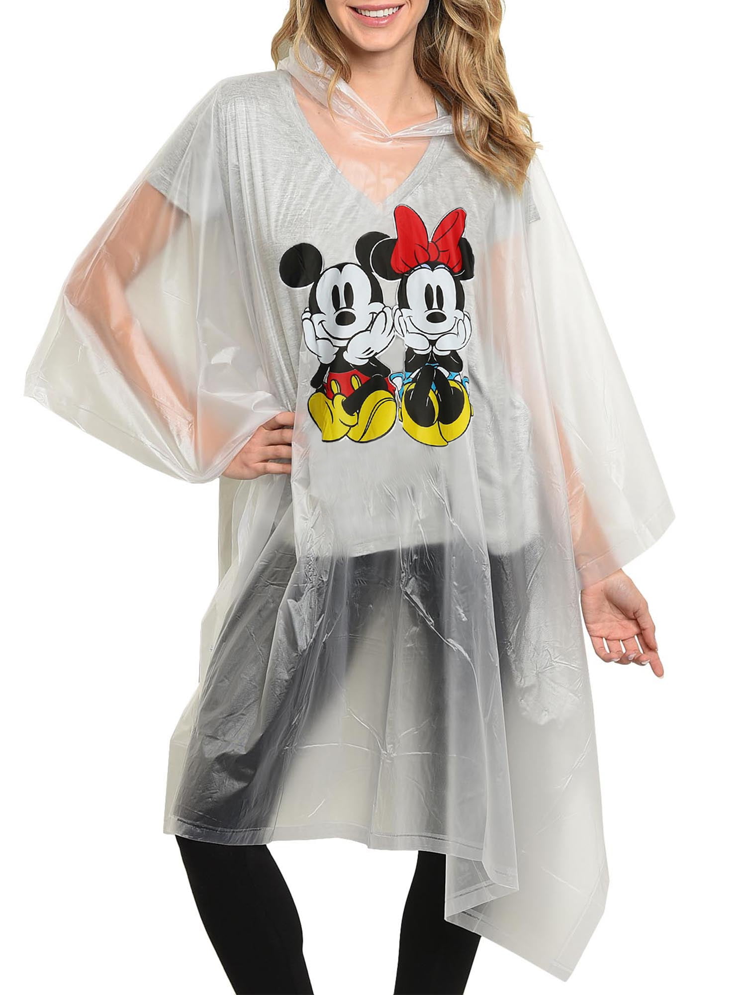 Disney Minnie Mouse Standing Yellow Adult Womens Poncho