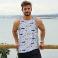 thumbnail image 6 of Uemuo Dogs Are Running Pattern Men's Muscle Shirts Sleeveless Dry Fit Gym Workout Tank Top Lightweight Sports Tank Top Beach Tank Top, Loose-fit Sleeveless Shirt-Large, 6 of 7