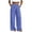 Blue, variant on Women's Gingham Plaid Wide Leg Pants Elastic High Waist Casual Loose Trousers with Pockets Lightweight Summer Lounge Pants for Daily Navy