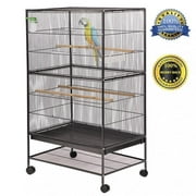 Bird Pet Wrought Iron Flight Cage, 53" Heavy Duty Perch Stand W/ Two Doors
