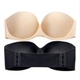 thumbnail image 3 of CNKOO Women Solid Color Invisible Seamless Strapless Underwired No Padding Bra Black Size D, 3 of 13