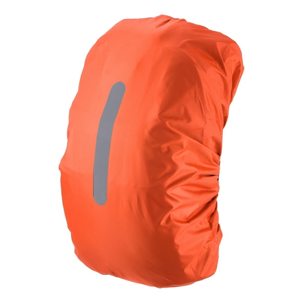 Cubierta de mochila impermeable Uxcell de 55-65L con correa reflectante vertical, L, Naranja