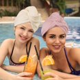 thumbnail image 3 of Hfzrzfh 2 Paquetes De Toallas Para El Cabello De Secado Rápido Diseño De Cuadros De Piña Abotonados Para Mujeres Con Todo Tipo De Cabello, 3 of 5