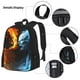 thumbnail image 3 of Disketp Red And Blue Fire Skull Warrior Mochila Estampada de Gran Capacidad con Lonchera y Estuche, Set de 3 Piezas para Estudiantes, 3 of 7