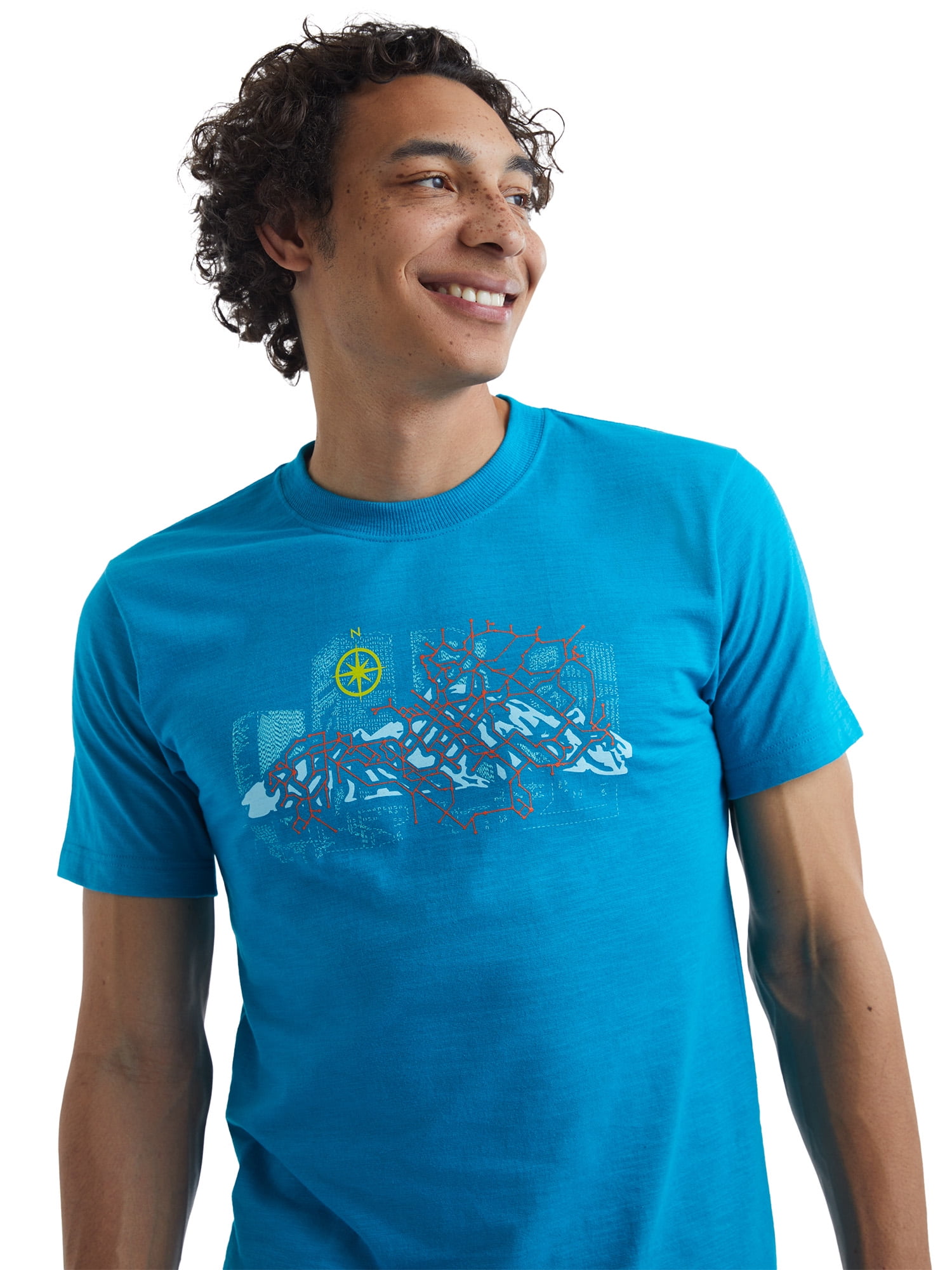 Hanes All Gender Explorer Collection City, Land, Sea Patch Graphic T-Shirt, Sizes XS-2XL
