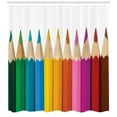 thumbnail image 3 of Ambesonne Science Shower Curtain, Colorful Pencils Macro Photo, 69"Wx84"L, Multicolor, 3 of 3