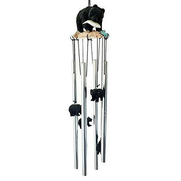 American Black Bear River Fishing Resonant Relaxing Wind Chime Garden Patio