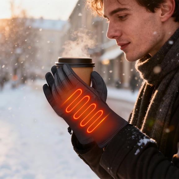 USB Heated Gloves Windproof Waterproof - Winter Gloves for Men Women Electric Heating Gloves for Driving Cycling Hunting Hiking Cold Weather