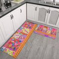 thumbnail image 2 of Pioneer Flower Floral Print Pattern Kitchen Rugs Sets Of 2,Anti Fatigue Kitchen Mat Rugs Non Slip Washable,Decorative Kitchen Floor Mats for Kitchen,Sink,Laundry,17"x30"+17"x47", 2 of 7