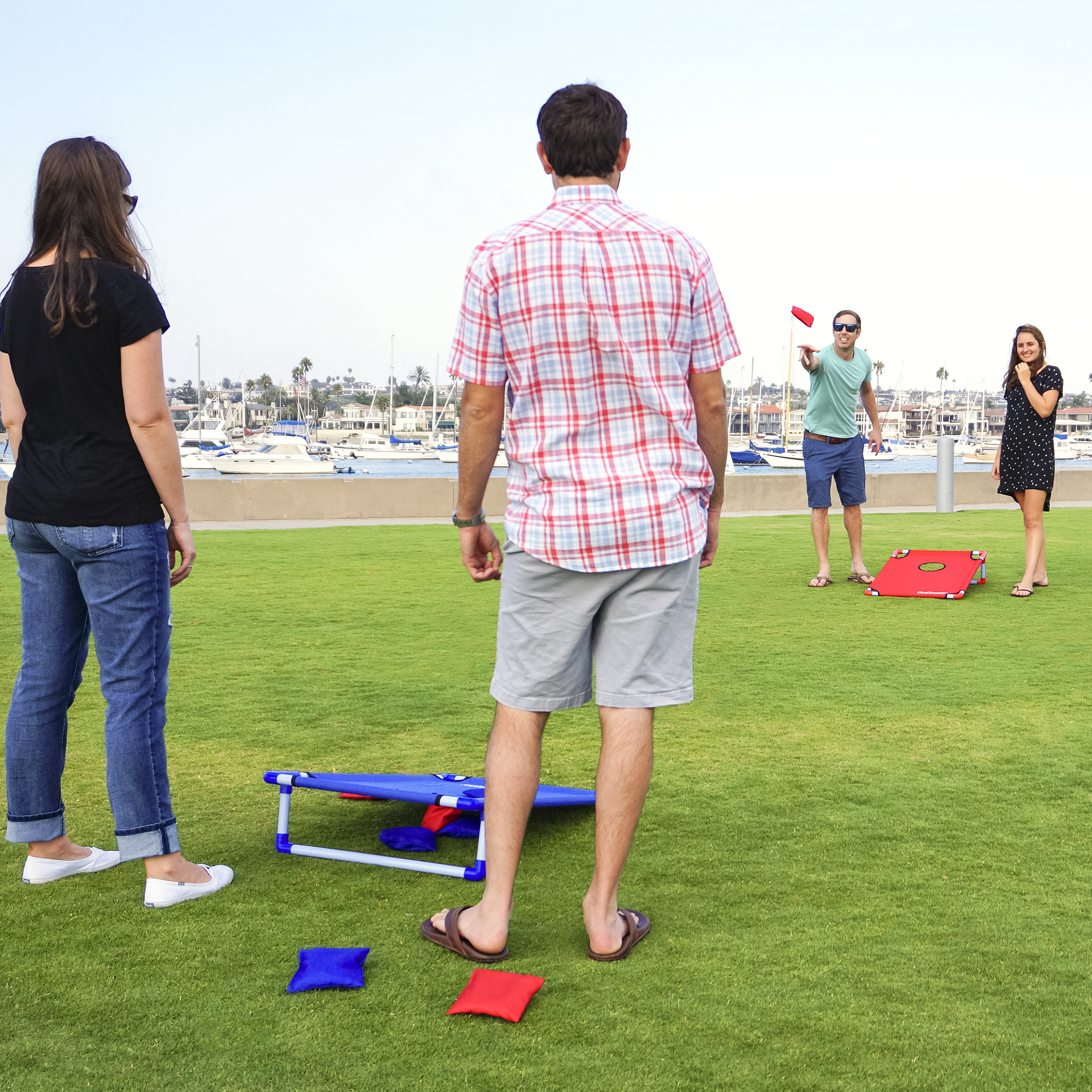 GoSports Foldable PVC Framed Cornhole Game Set with 8 Bean Bags and Portable Carrying Case - image 2 of 5