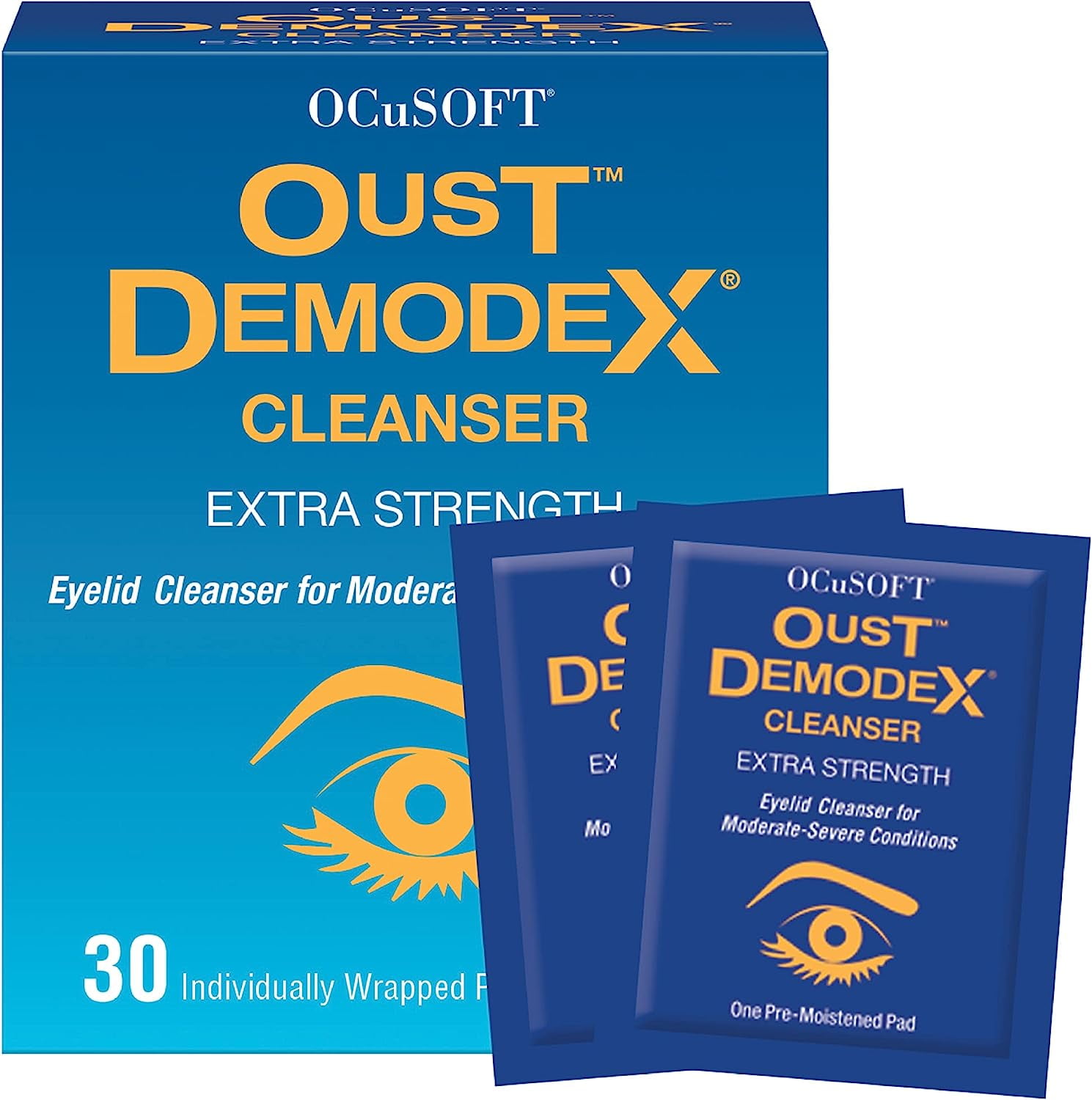 Ocusoft Oust Demodex Pads Eyelid Wipes for Moderate to Severe