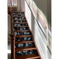thumbnail image 4 of Flortlias 15Pcs Leather Textured Vinyl Peel and Stick Stair Riser Decals, Self-Adhesive Staircase Riser Stickers, Textured PVC Light Blue Poppy, 4 of 4