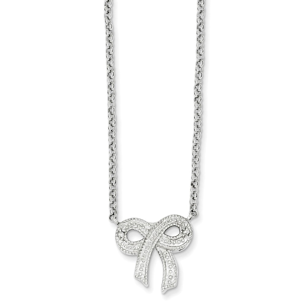 Beaux Bijoux Sterling Silver 16 2 Extension Twisted Bow Necklace