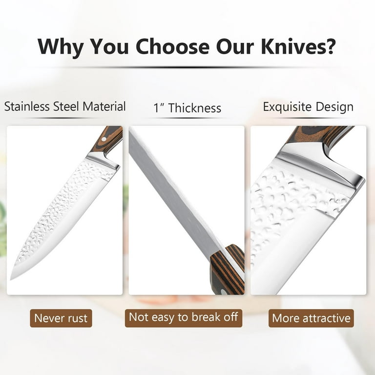 6PCS Versatile Kitchen Knives High-Grade Gift Knife Set Wood Grain
