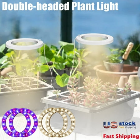 

40LED Double-headed Plant Grow Light Growing Lamp Full Spectrum Timer Dimming US
