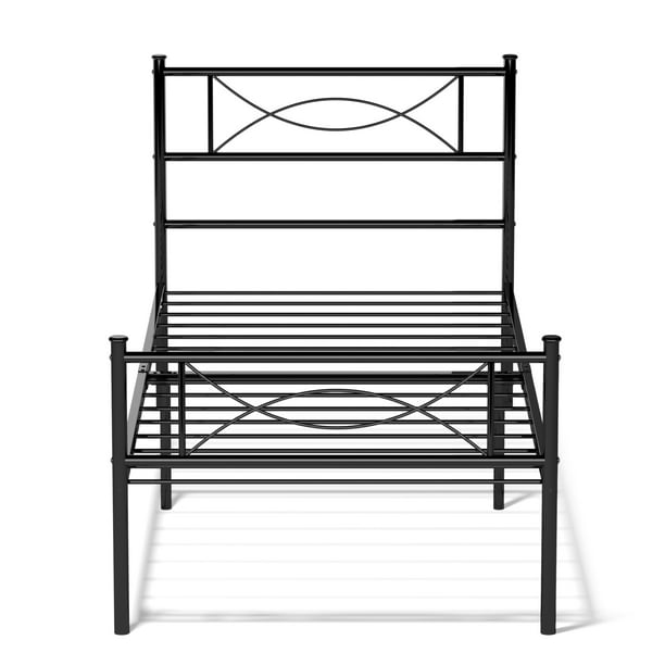 Yoneston 12.7'' High Metal Platform Bed Frame with Two Bowknot