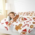 thumbnail image 3 of Manfei Cute Gingerbread Man Queen Comforter Set,Cartoon Santa Claus Bedding Sets,Christmas Candy Cane Bedding Comforter Set For Girls Boys Kids,Super Cozy Room Decor Reversible,3pcs, 3 of 7
