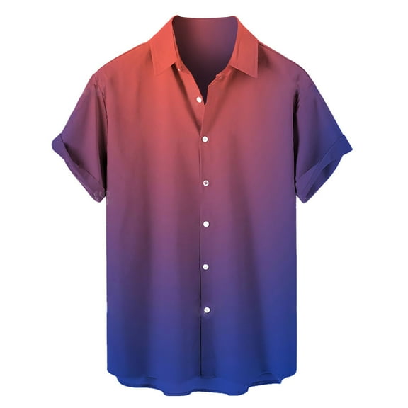 Yoodem Mens Shirts Men's T-shirts Mens Casual Shirts Short Sleeve Button Down Beach Shirts Tropical Summer Shirts for Men Blue L