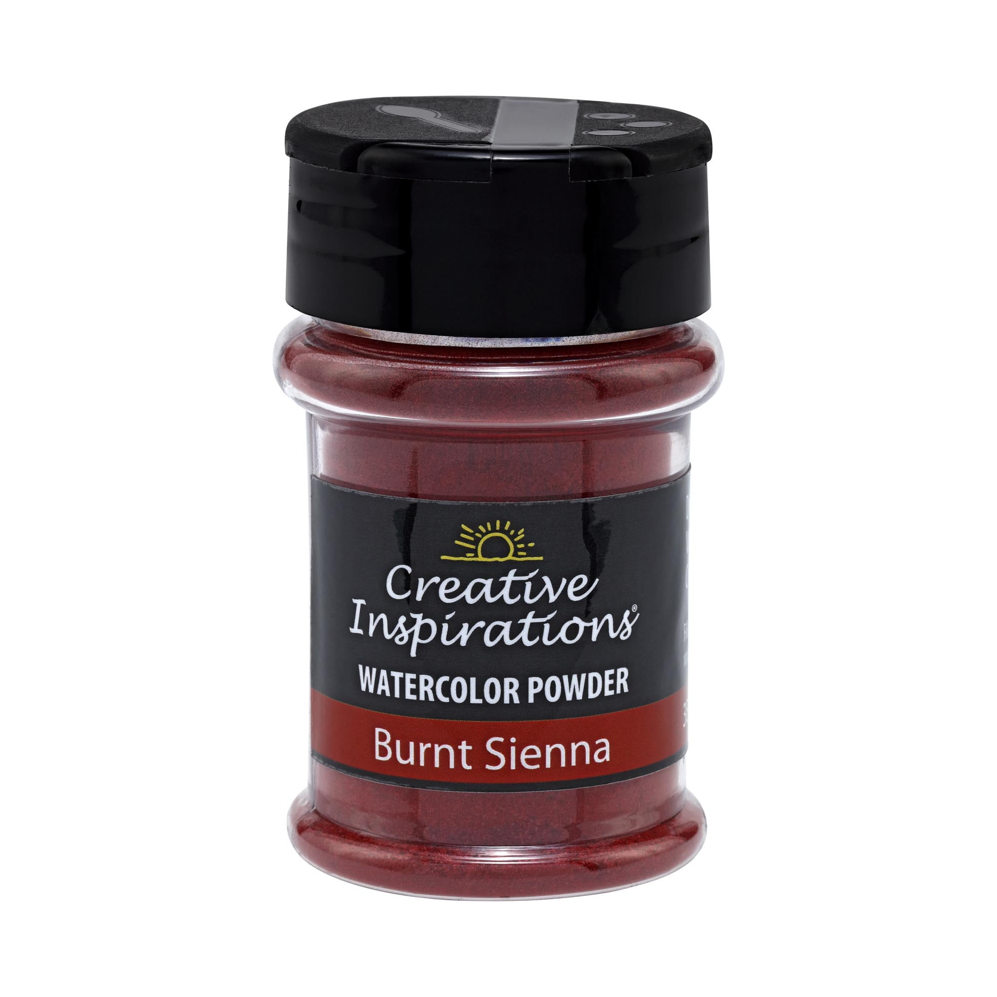 Creative Inspirations Powder Watercolor Paint - 38g Shaker Bottle, Burnt Sienna - Dye-Based Water-Soluble Crystalline Pigments - Non-Toxic, Perfect for Abstract and Spontaneous Effects