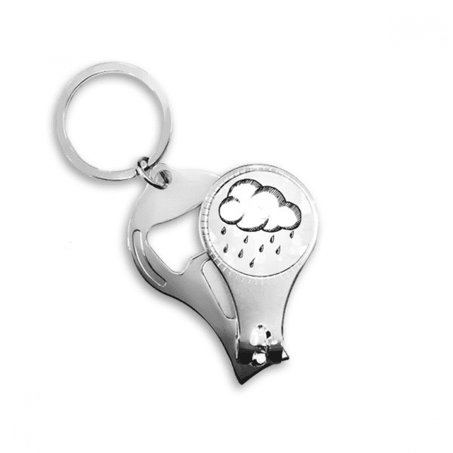 rainy weather hand painted pattern nail nipper key chain bottle opener clipper