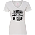 thumbnail image 3 of Inktastic Indiana Awesome Since 1816 Women's V-Neck T-Shirt, 3 of 5