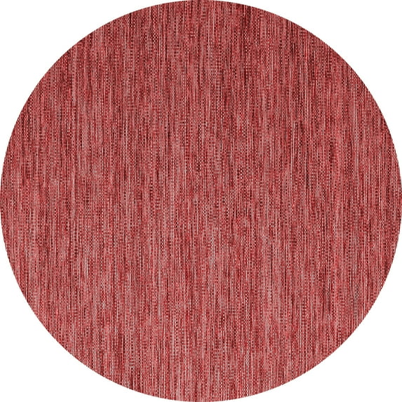 Ahgly Company Indoor Round Abstract Red Contemporary Area Rugs, 8' Round