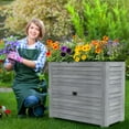 thumbnail image 7 of NAIZEA Raised Bed Garden Cabinet with Extra Storage Compartments, 34" x 18" x 30" Wooden Planter Box Large Planter Stand Box for Herbs, Vegetables, Flowers Backyard Patio Gardening Balcony, 7 of 7