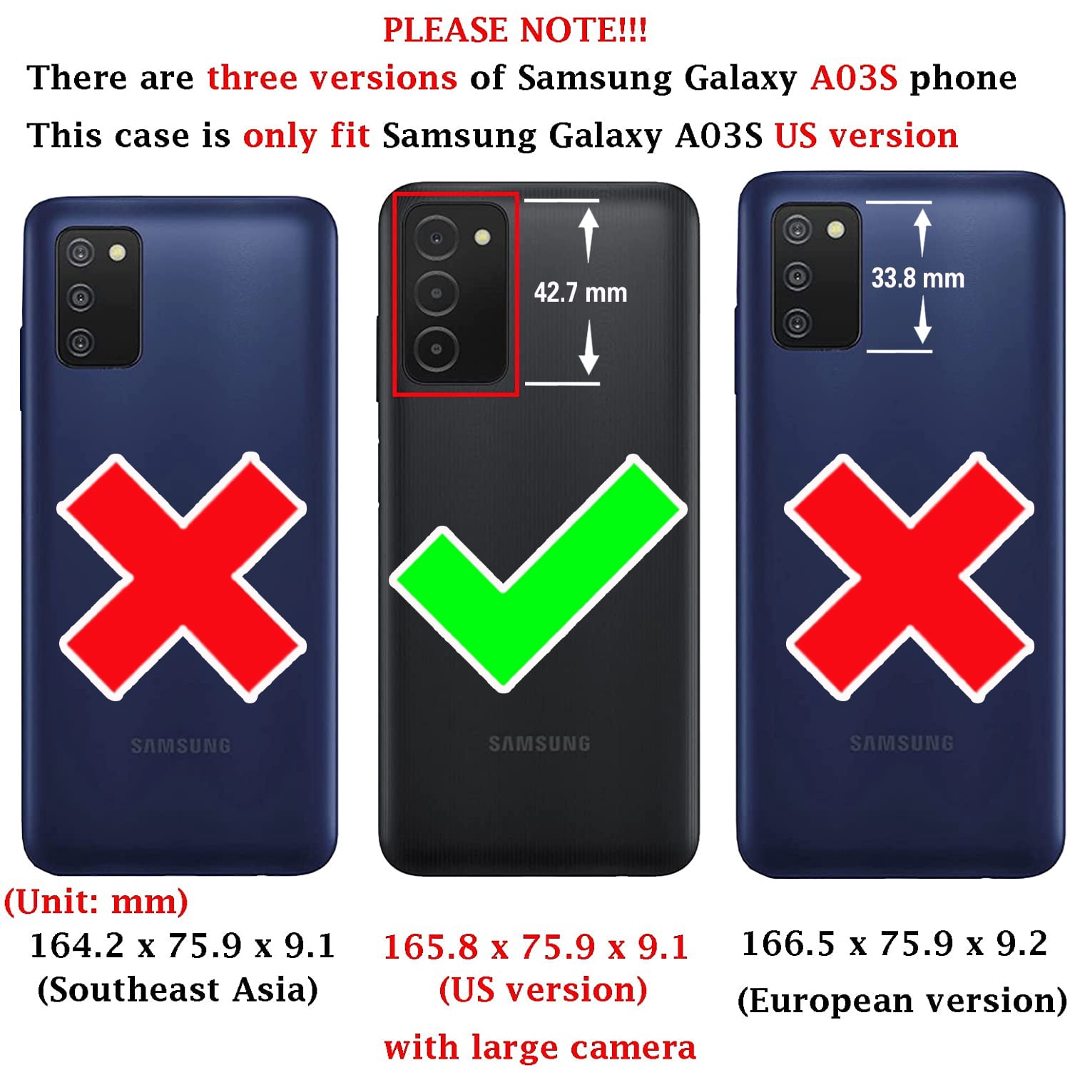 Asuwish Wallet Phone Case for Samsung Galaxy A03s US Version 5G 2022 Tempered Glass Screen Protector Bling Glitter Crossbody Lanyard Strap Flip Zipper Purse Card Holder Cell Cover 03s SM-A037U White