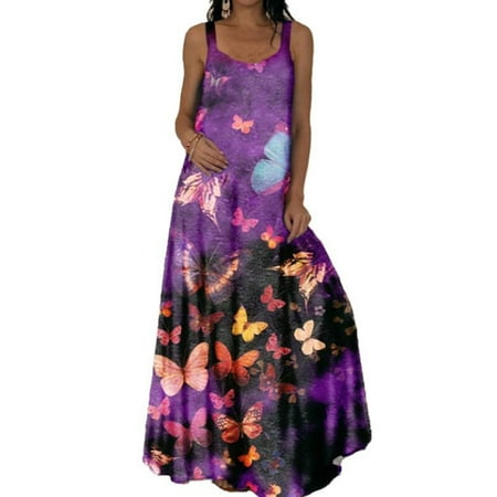 

Wrcnote Nightgowns for Womens Sleeveless Sleepwear Dress Tie Dye Casual Lounge Dress Nightwear Nightshirt Pajama Dress