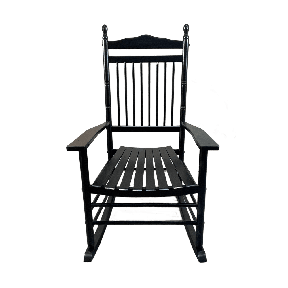 GZXS Balcony Porch Adult Rocking Chair High Back Slat Solid Wood Rocker