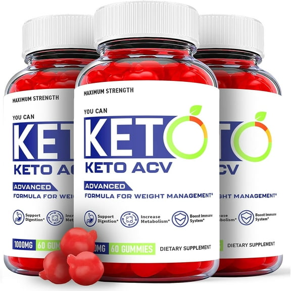 (3 Pack) You Can Keto ACV Gummies - Apple Cider Vinegar Supplement for Weight Loss - Energy & Focus Boosting Dietary Supplements for Weight Management & Metabolism - Fat Burn - 180 Gummies