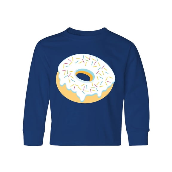 Inktastic White Donut with Sprinkles Long Sleeve Youth T-Shirt