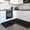 Black, variant on Grey Checkered 2 Pieces Non-Slip Kitchen Mat Set, Modern Minimalist Geometric Grid Lines Plaid Soft Door Mat with Rubber Backing, Dirtproof Rugs for Entrance Doorway, 15.7 x 47.2in