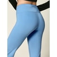 thumbnail image 4 of Made by Johnny Women's Peached Seamless Front Leggings with Inner Pocket Ankle Boot cut Yoga Pants L AQUA, 4 of 6